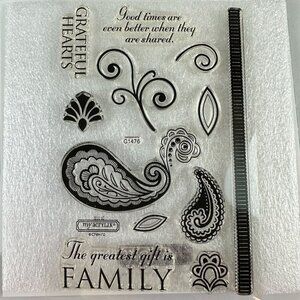 Close To My Heart My Acrylix Stamps - Grateful Hearts & Family c1476